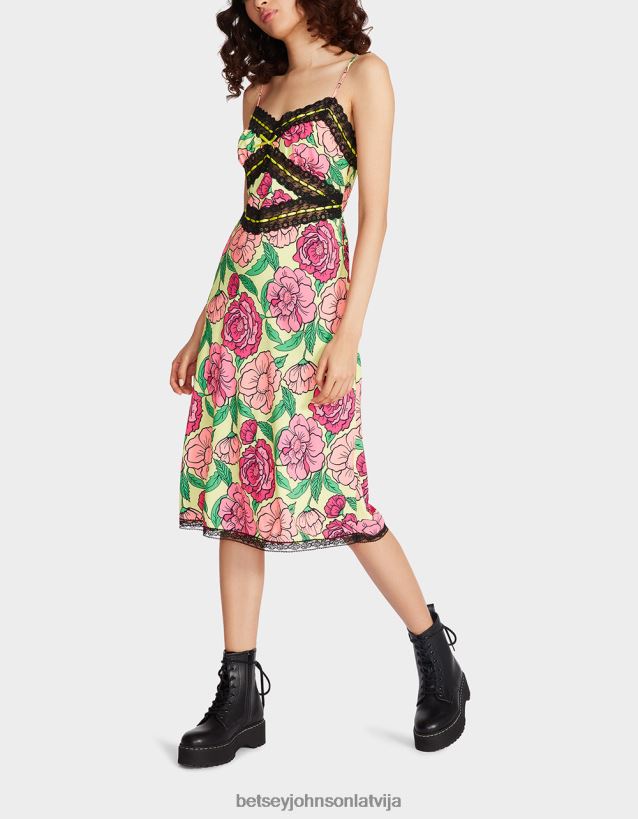 holivudas midi kleita laims Betsey Johnson H0660L262 sievietes apģērbs