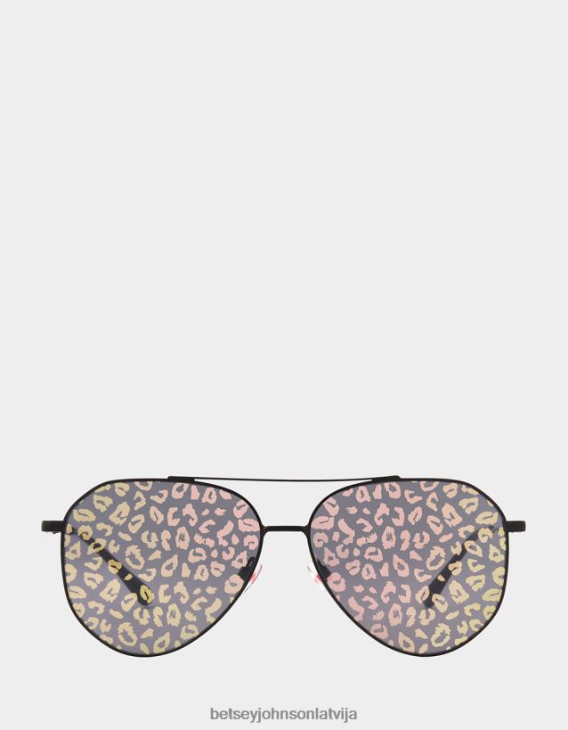 smalkas drukas saulesbrilles melns/rozā Betsey Johnson H0660L377 sievietes Piederumi