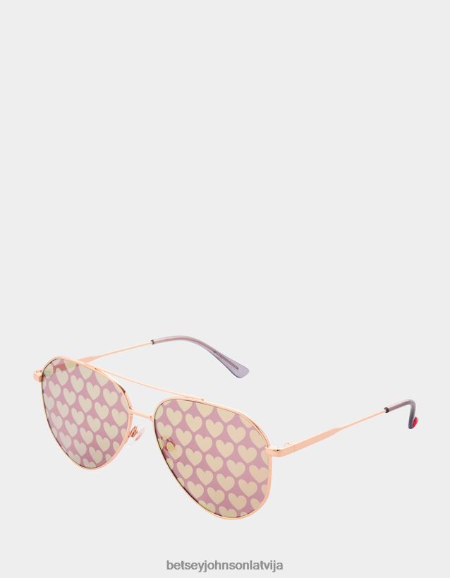 smalkas drukas saulesbrilles zelts Betsey Johnson H0660L374 sievietes Piederumi